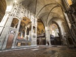 Beyond the altar in Winchester Cathedral is the oldest part.  There are several chapels and burial caskets.