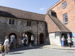 The southerley city gate.  Above the gate is a very small church, known as Kings Gate Church.